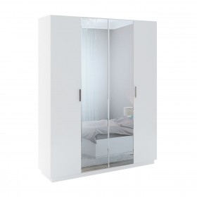 Шкаф с зер. 4 двери М22 Спальня Тиффани (белый текстурный) в Асино - asino.katalogmebeli.com | фото