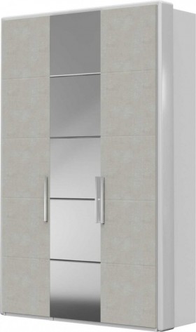 Шкаф ШР-3 зеркало, Вива (Белый/Белый глянец/Платина) в Асино - asino.katalogmebeli.com | фото