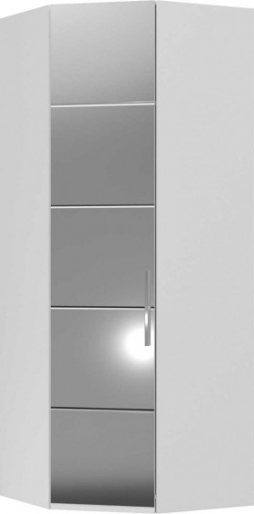 Шкаф ШРУ зеркало, правый Вива (Белый/Белый глянец/Платина) в Асино - asino.katalogmebeli.com | фото