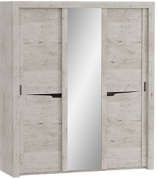 Шкаф трехдверный Соренто с раздвижными дверями Дуб бонифаций/Кофе структурный матовый в Асино - asino.katalogmebeli.com | фото