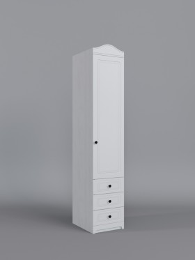 Шкаф угловой Бэлла с ящиками (Выбеленное дерево/Белый) в Асино - asino.katalogmebeli.com | фото