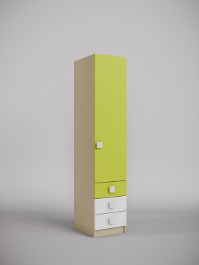 Шкаф угловой (секция с ящиками) Эппл (Зеленый/Белый/корпус Клен) в Асино - asino.katalogmebeli.com | фото