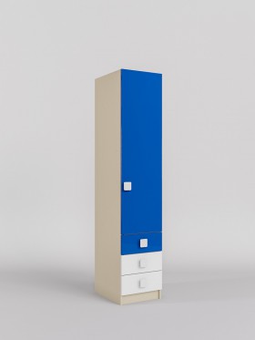 Шкаф угловой (секция с ящиками) Скай люкс (Синий/Белый/корпус Клен) в Асино - asino.katalogmebeli.com | фото 1