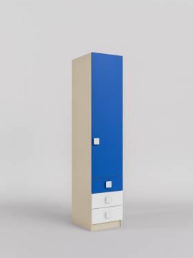 Шкаф угловой (секция с ящиками) Скай (Синий/Белый/корпус Клен) в Асино - asino.katalogmebeli.com | фото 1