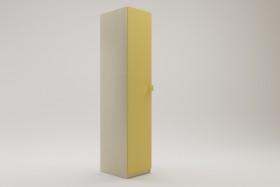 Шкаф угловой (левая секция) Смайли (Желтый/корпус Клен) в Асино - asino.katalogmebeli.com | фото