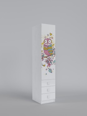 Угловой шкаф с ящиками Совушки (Белый/Выбеленное дерево) в Асино - asino.katalogmebeli.com | фото