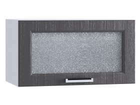 Шкаф верхний горизонтальный со стеклом 600, ШВГС 600 (Клен серый/корпус белый) в Асино - asino.katalogmebeli.com | фото