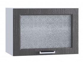 Шкаф верхний горизонтальный со стеклом 609, ШВГС 609 (Клен серый/корпус белый) в Асино - asino.katalogmebeli.com | фото