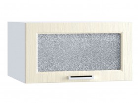 Шкаф верхний горизонтальный со стеклом 610, ШВГС 610 (Клен крем/корпус белый) в Асино - asino.katalogmebeli.com | фото