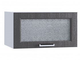 Шкаф верхний горизонтальный со стеклом 610, ШВГС 610 (Клен серый/корпус белый) в Асино - asino.katalogmebeli.com | фото
