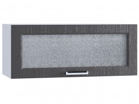 Шкаф верхний горизонтальный со стеклом 800, ШВГС 800 (Клен серый/корпус белый) в Асино - asino.katalogmebeli.com | фото