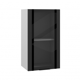 Шкаф верхний ПВС 400 вклеенное стекло (Серый) в Асино - asino.katalogmebeli.com | фото