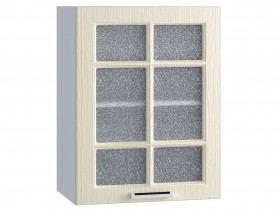 Шкаф верхний со стеклом 500, ШВС 500 (Клен кремовый/корпус белый) в Асино - asino.katalogmebeli.com | фото