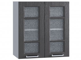 Шкаф верхний со стеклом 600, ШВС 600 (Клен серый/корпус белый) в Асино - asino.katalogmebeli.com | фото