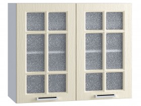 Шкаф верхний со стеклом 800, ШВС 800 (Клен кремовый/корпус белый) в Асино - asino.katalogmebeli.com | фото