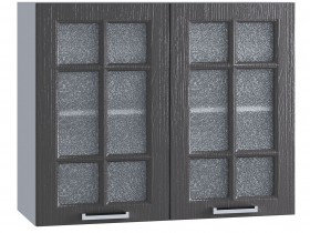 Шкаф верхний со стеклом 800, ШВС 800 (Клен серый/корпус белый) в Асино - asino.katalogmebeli.com | фото