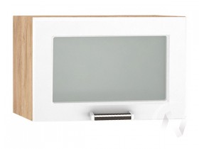 Шкаф верхний со стеклом Прага ШВГС 500 (Белое дерево/корпус дуб крафт золотой) в Асино - asino.katalogmebeli.com | фото