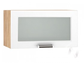 Шкаф верхний со стеклом Прага ШВГС 600 (Белое дерево/корпус дуб крафт золотой) в Асино - asino.katalogmebeli.com | фото