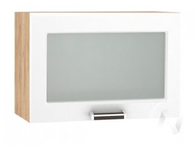 Шкаф верхний со стеклом Прага ШВГС 609 (Белое дерево/корпус дуб крафт золотой) в Асино - asino.katalogmebeli.com | фото