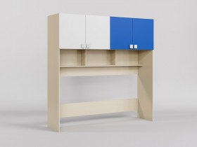 Система хранения над кроватью Скай (Синий/Белый/корпус Клен) в Асино - asino.katalogmebeli.com | фото