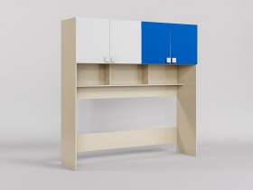 Система хранения над кроватью Скай люкс (Синий/Белый/корпус Клен) в Асино - asino.katalogmebeli.com | фото 1