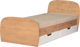 Скай М13 Кровать с ящиками 800*2000 (дуб бунратти/белый глянец) в Асино - asino.katalogmebeli.com | фото