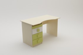 Стол (столешница с выемкой) Эппл (Зеленый/Белый/корпус Клен) в Асино - asino.katalogmebeli.com | фото 2