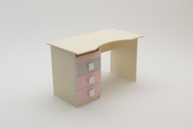 Стол (столешница с выемкой) Грэйси (Розовый/Серый/корпус Клен) в Асино - asino.katalogmebeli.com | фото 2