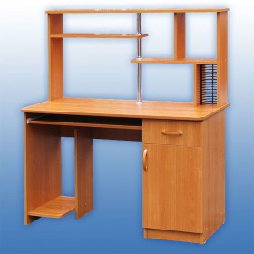 Компьютерный стол 1 с надстройкой (Венге/Дуб выбеленный) в Асино - asino.katalogmebeli.com | фото 3