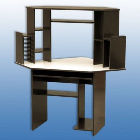Стол компьютерный угловой Венге/Дуб выбеленный в Асино - asino.katalogmebeli.com | фото 2