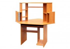 Угловой компьютерный стол (Вишня Оксфорд) в Асино - asino.katalogmebeli.com | фото