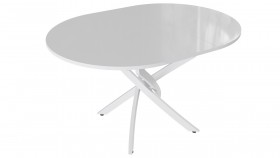 Стол обеденный «Diamond» Тип 3 (Белый муар/Белый глянец) в Асино - asino.katalogmebeli.com | фото 2
