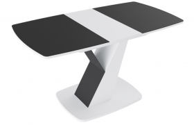 Стол обеденный «Гарда» Тип 1 (Белый/Стекло матовое черный графит) в Асино - asino.katalogmebeli.com | фото 5