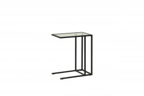 Стол приставной Скандик 42.24 (со стеклом) (металл: черный) в Асино - asino.katalogmebeli.com | фото 1