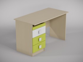 Стол (прямая столешница) Эппл (Зеленый/Белый/корпус Клен) в Асино - asino.katalogmebeli.com | фото