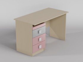 Стол (прямая столешница) Грэйси (Розовый/Серый/корпус Клен) в Асино - asino.katalogmebeli.com | фото 1