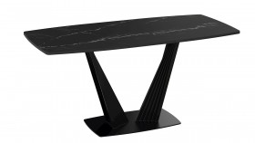 Стол раздвижной «Фабио» Тип 1 (Черный муар/Стекло черное) в Асино - asino.katalogmebeli.com | фото 4