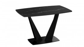 Стол раздвижной «Фабио» Тип 1 (Черный муар/Стекло черное) в Асино - asino.katalogmebeli.com | фото 5