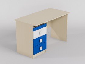 Стол (прямая столешница) Скай люкс (Синий/Белый/корпус Клен) в Асино - asino.katalogmebeli.com | фото 1