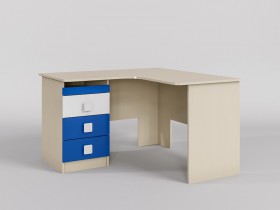 Стол угловой Скай люкс (Синий/Белый/корпус Клен) в Асино - asino.katalogmebeli.com | фото