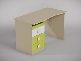 Стол (столешница с выемкой) Эппл (Зеленый/Белый/корпус Клен) в Асино - asino.katalogmebeli.com | фото 1
