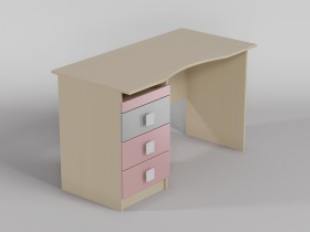 Стол (столешница с выемкой) Грэйси (Розовый/Серый/корпус Клен) в Асино - asino.katalogmebeli.com | фото 1