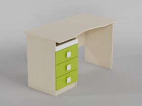 Стол (столешница с выемкой) Твит (Белый/Зеленый/корпус Клен) в Асино - asino.katalogmebeli.com | фото