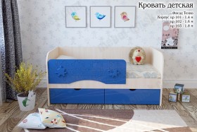 Техно Кровать детская 2 ящика 1.6 Синий глянец в Асино - asino.katalogmebeli.com | фото