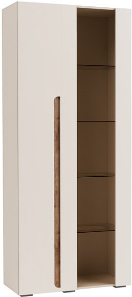 Валенсия (Шкаф витрина 2-х левая Кашемир/Софт сантьяго) в Асино - asino.katalogmebeli.com | фото 1