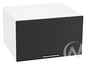 Шкаф верхний Валерия-М ШВГ-610 (Черный металлик/Белый/горизонтальный/глубокий) в Асино - asino.katalogmebeli.com | фото