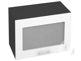 Шкаф со стеклом Валерия-М ШВГС-609 (Белый глянец/Венге/верхний/горизонтальный/высокий) в Асино - asino.katalogmebeli.com | фото
