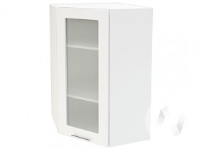Угловой шкаф со стеклом Валерия-М ШВУС-599 (Белый глянец/Белый/верхний/высокий) в Асино - asino.katalogmebeli.com | фото