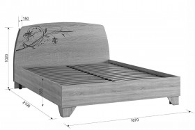 Виктория-1 Кровать 1.6 дуб сонома в Асино - asino.katalogmebeli.com | фото 3