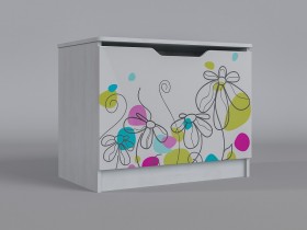 Ящик для игрушек Флёр (Белый/корпус Выбеленное дерево) в Асино - asino.katalogmebeli.com | фото